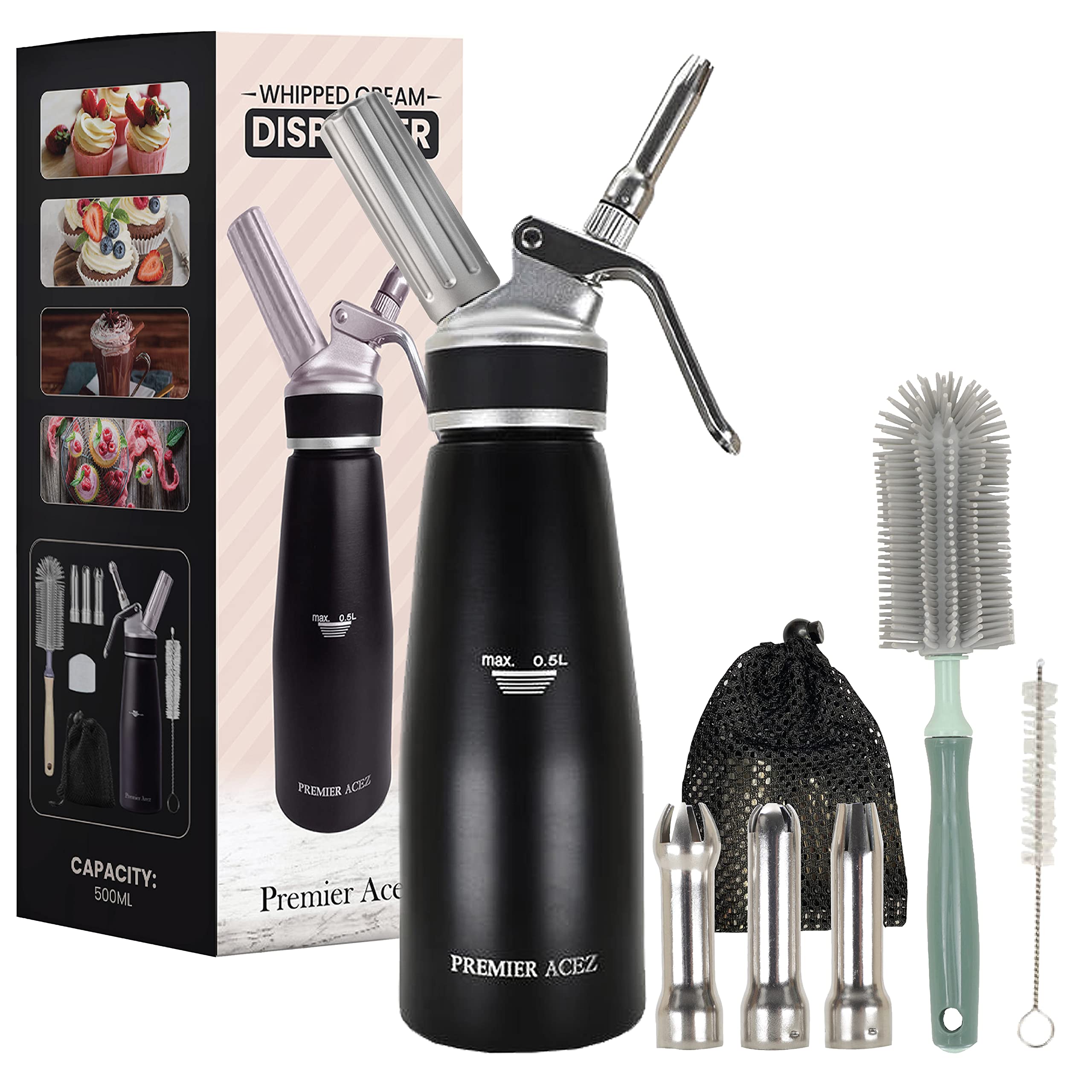 Amazon.com: Premier Acez Matt Black Whipped Cream Dispenser